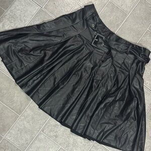 Haute Monde Black Faux Leather Mini Skirt